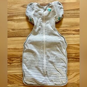 Love to Dream Gray/White Striped Sleep Sack Swaddle